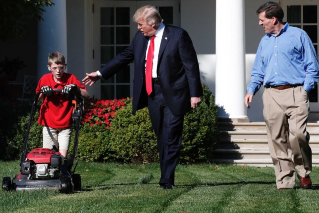 Donald Trump Meets 11yo Boy Who Mowed White House Lawn