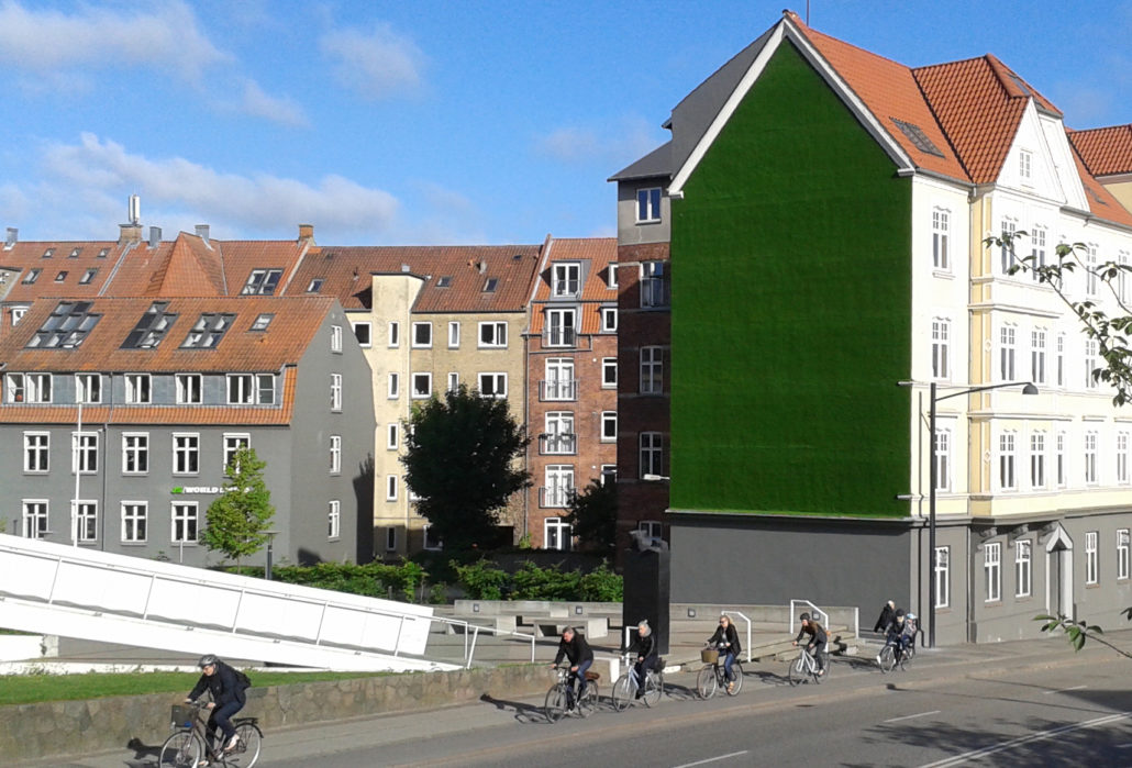 Gravity-Defying Wall Of Living Grass Appears In Denmark