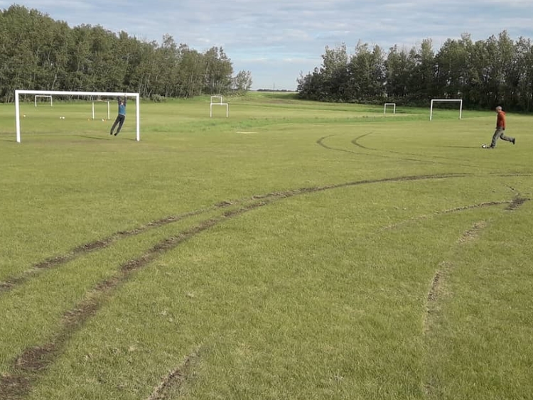 Vandals Tear Up Football Pitch