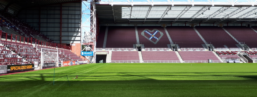 Hearts Install New Hybrid Pitch | Turf Matters Hearts Install New