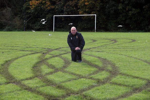 Car vandals destroy pitches