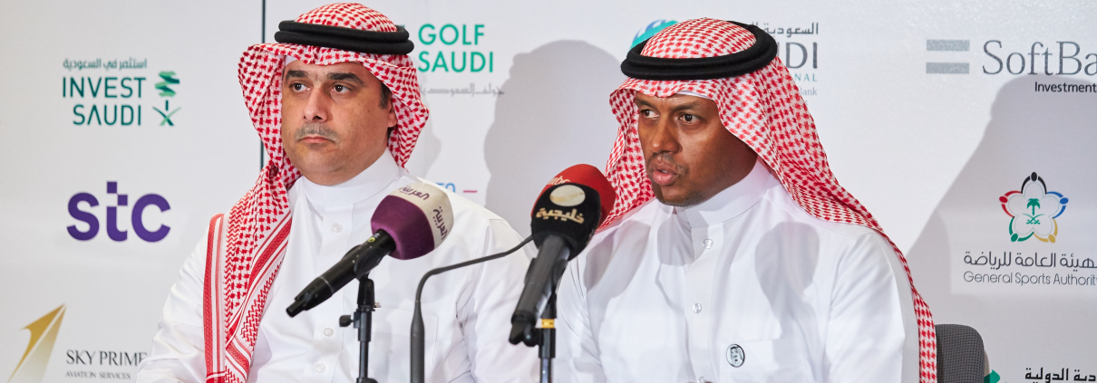 (L-R) KAEC GCEO, Ahmed Ibrahim Linjawy & Golf Saudi CEO Majed Al Sorour
