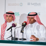 (L-R) KAEC GCEO, Ahmed Ibrahim Linjawy & Golf Saudi CEO Majed Al Sorour