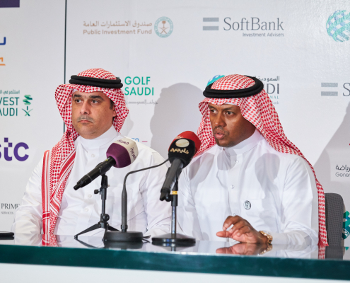 (L-R) KAEC GCEO, Ahmed Ibrahim Linjawy & Golf Saudi CEO Majed Al Sorour